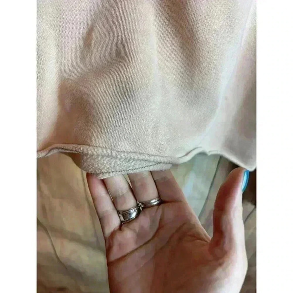 Aerie Cropped Henley Polo Sweatshirt Beige Peach Size XS - Picture 3 of 11